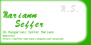 mariann seffer business card